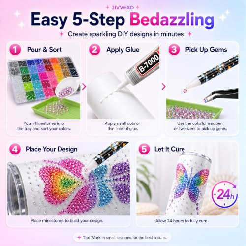 JIVVEXO Rhinestone Bedazzling Kit with 42,000 Gems, 40 Colors & Tools