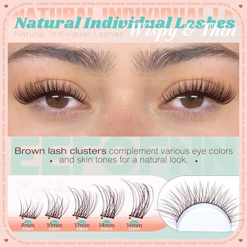 Brown Wispy Lash Clusters C Curl 8-16MM DIY Eyelash Extensions