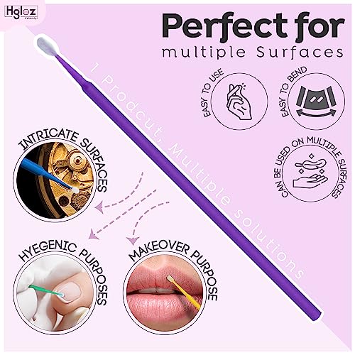 HGLOZ Micro Swabs for Eyelash Extensions Pack of 500 - Fine Micro Applicator Brushes
