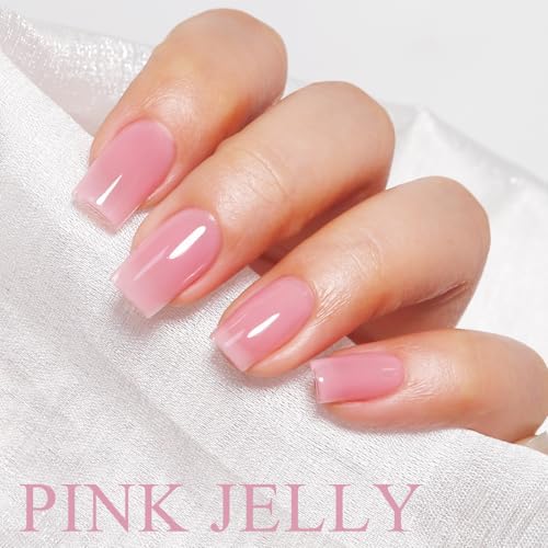 Imtiti Pink Sheer Jelly Gel Nail Polish - 10ml Translucent UV/LED Gel