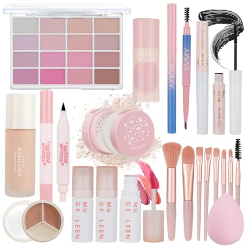 All-in-One Makeup Kit for Women and Teens - Complete Cosmetic Set with Foundation, Eyeshadow, Lip Gloss & Brushes