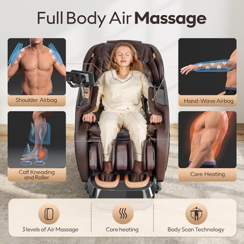 4D Massage Chair Full Body Zero Gravity SL-Track Shiatsu Recliner
