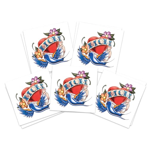 Mom Heart Temporary Tattoos - 10 Pack