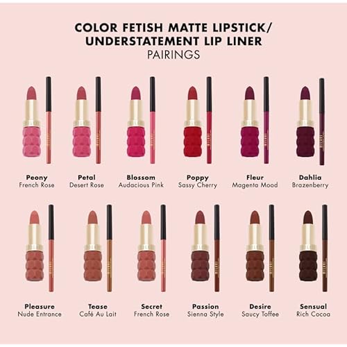 Milani Color Fetish Lipstick and Understatement Lipliner Bundle - Poppy & Sassy Cherry