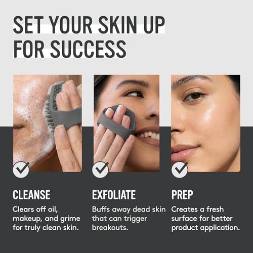 Sud Scrub Antimicrobial Silicone Face Scrubber - Exfoliating Facial Brush