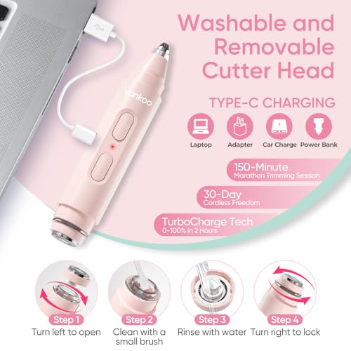 Facial Hair Remover & Eyebrow Trimmer - 2 in 1 Eyebrow & Face Shaver for Women - Rechargeable Face Razors for Women with Built-in LED Lights - Painless Hair Removal for Flawless Skin & Makeup