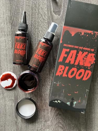 Fake Blood Makeup Kit – Spray, Drip & Gel for Halloween SFX