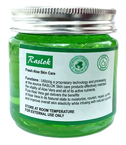 Raslok Aloe Vera Gel Pure Natural Organic Aloe Gel For Moisturizing Face Skin & Hair Care (Cucumber, 7.76 OZ)