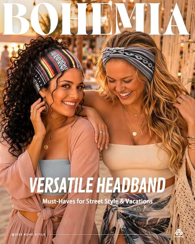 Wide Headbands for Women, 8 Pack Non-Slip Moisture-Wicking