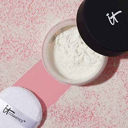 IT Cosmetics Bye Bye Pores ? Poreless Finish Loose Setting Powder Makeup ? Translucent Blurring Powder for All Skin Tones ? Face Powder with Peptides, Silk, Collagen & Antioxidants ? 0.23 oz