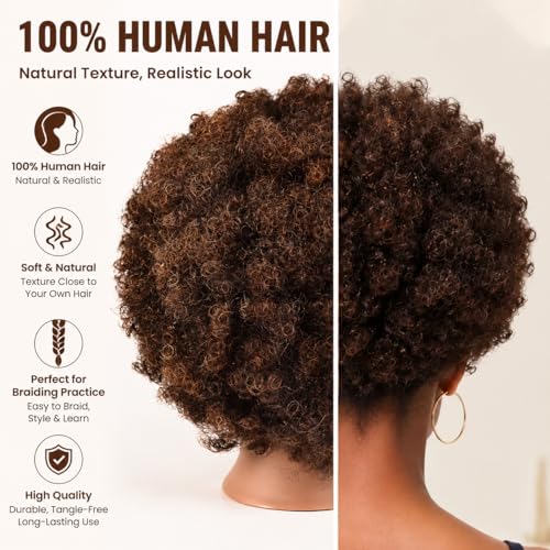 Afro Mannequin Head 100% Human Hair - 9" Braiding & Styling