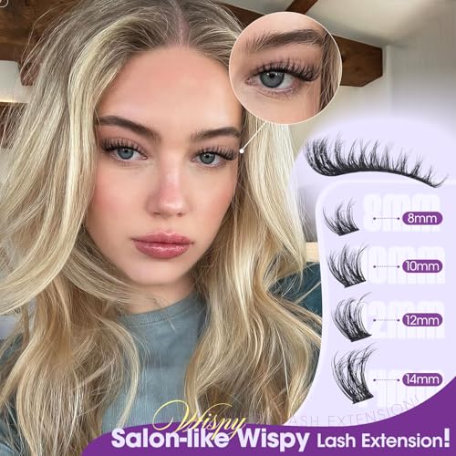 Wispy Fluffy Lash Clusters 8–14mm Natural CC Curl by Yawamica