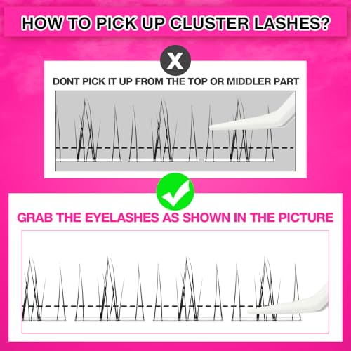 Self-Adhesive Bottom Lash Clusters, 128pcs DIY Eyelashes