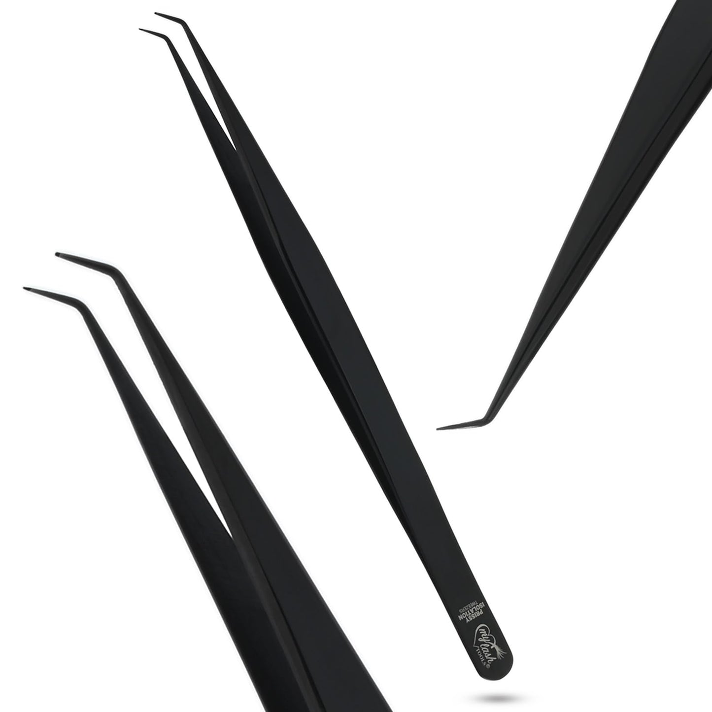 Isolation Tweezer for Eyelash Extensions – 14cm Curved Lash Tweezer, Stainless Steel, Best for Individual Isolation & Classic Lashes, Pinzas para Twisers (Black Titanium)