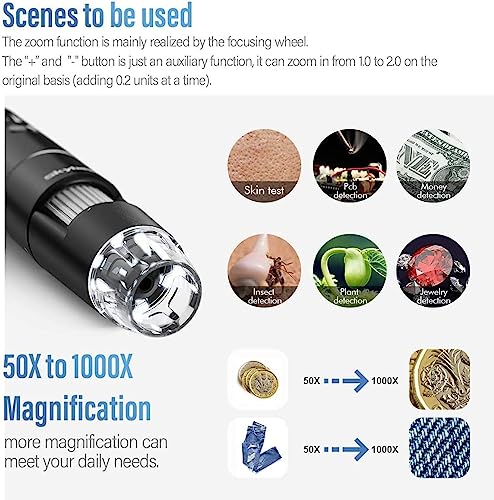 Skybasic 50X-1000X WiFi Digital Microscope with USB & HD Camera