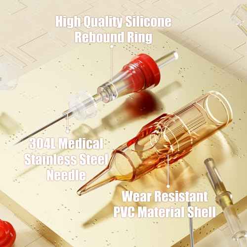 Dragonhawk Pro Tattoo Needles Cartridges, 1207RL Round Liner Pro Needles Pins for Super Artists, 20Pcs Disposable