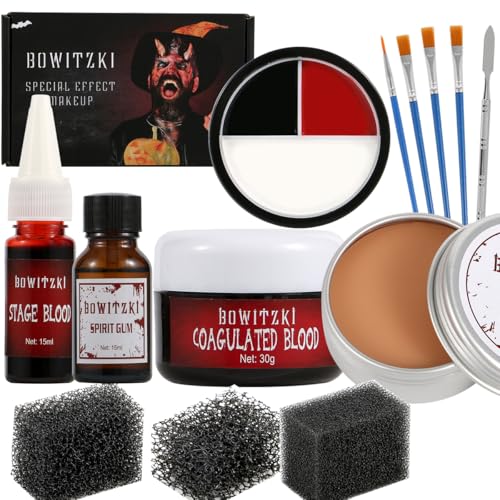 Halloween SFX Makeup Kit - Scar Wax, Fake Blood & Face Paint
