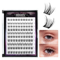 Lash Clusters, 100 Pieces DIY Eyelash Extensions, Individual Cluster Lashes, Super Thin Band, No Glue Needed Resuable Soft Natural Self Adhesive Lashes at Home(ABA-C Curl-MIX10-16mm-Black)