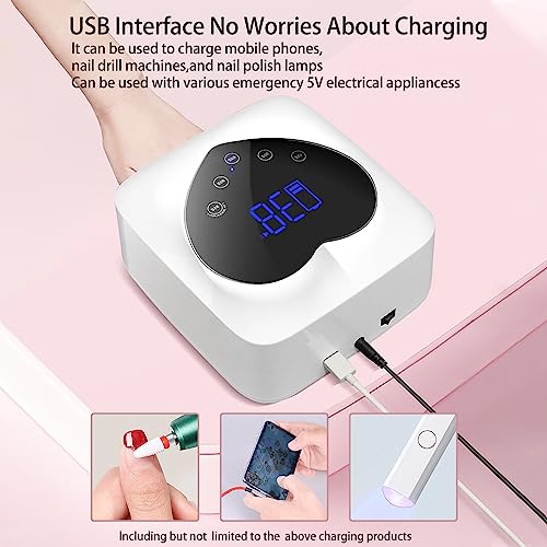 UV LED Nail Lamp Cordless 72W Portable Nail Dryer Light Rechargeable UV Light for Gel Nails Polish/Acrylic,Fast Curing Gel Polish Lamp with 5 Timer Smart Sensor,Nail Art Drying Tools for Home Salon
