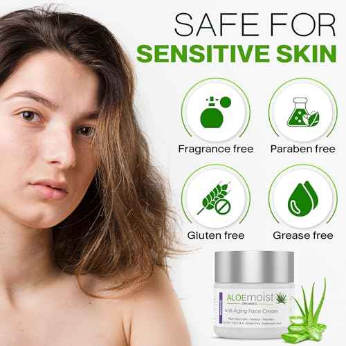 Advanced Retinol Cream for Face: Aloemoist Revive Anti Aging Face Cream for Women & Men Topical Retinoid Wrinkle Repair Day or Night Moisturizer, Organic Retinol Facial Moisturizer for Aging Skin Care