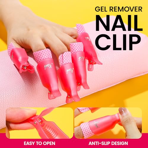 Fandamei Gel Nail Polish Remover Kit with Soak Off Clips & Cuticle Tools