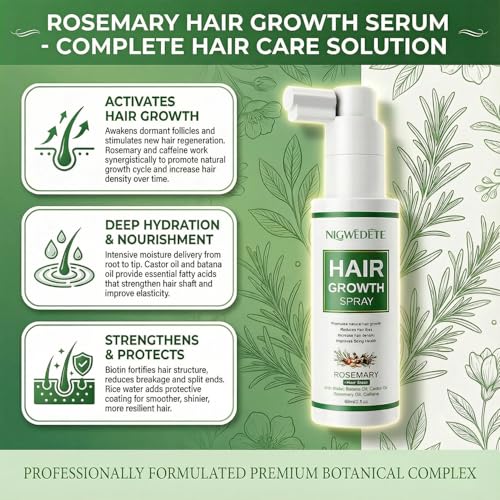 Rosemary & Rice Water Hair Growth Spray with Biotin & Caffeine - 2oz