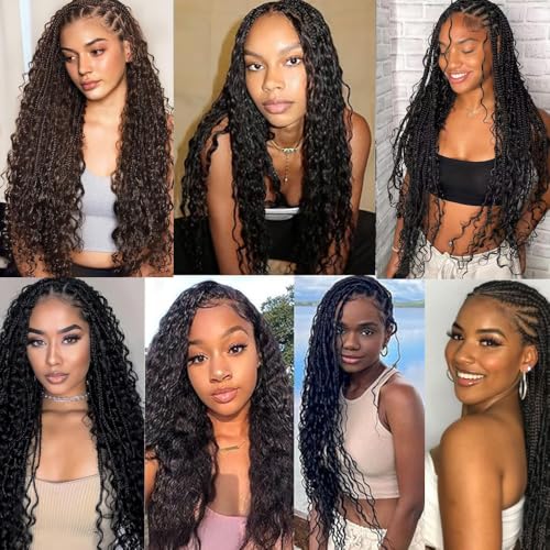 QXRM 1b Human Braiding Hair 22 Inch Deep Wave Bundle for Boho Braids