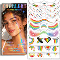 Glitter Pride Freckles Temporary Tattoos | 36 Pc Rainbow Face Set