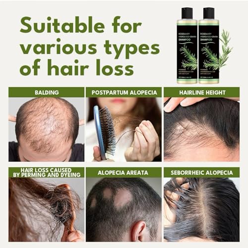 Rosemary Hair Growth Shampoo with Keratin for Hair Loss, 2 Pack
