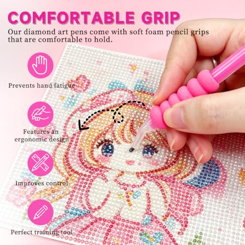30 Pcs Diamond Painting Pen Set with Sorting Trays - Rhinestone Art Tools