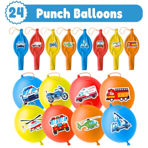 Emergency Vehicle Party Favors Set 72-Piece with Balloons & Tattoos