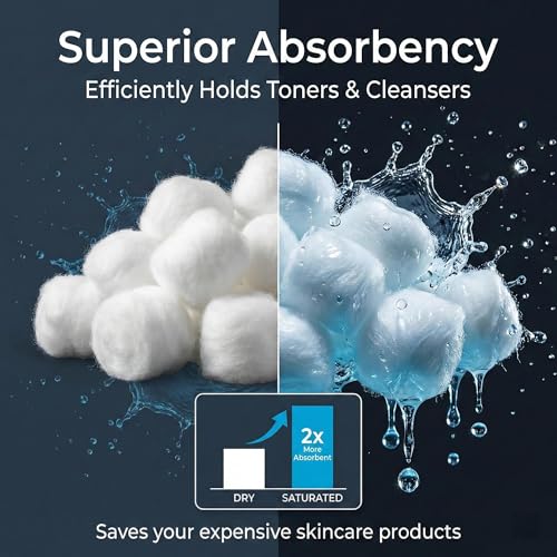 Cotton Balls Bulk 120 Count - Medium Size, All-Natural, Soft & Absorbent