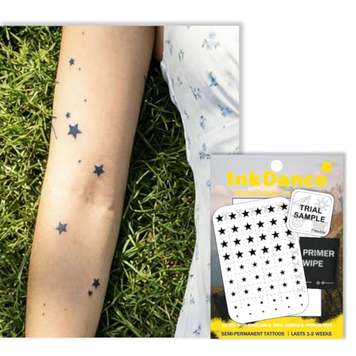 InkDance Semi-Permanent Star Tattoos, Waterproof Plant-Based Ink