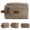 Canvas Dopp Kit Bag for Men - Water-Resistant Travel Toiletry Organizer