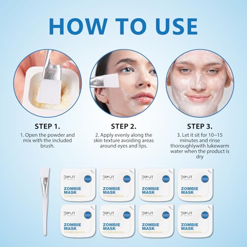 2025 New Zombie Facial Mask - Hydrating & Tightening Face Mask, Lifting, Deep Cleansing Pore, for Women & Men, 1 Box 8Pcs