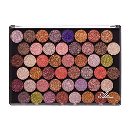 Allwon Large Empty Magnetic Transparent Plastic Eyeshadow Makeup Palette with 20Pcs Adhesive Empty Palette Metal Stickers for Eyeshadow Lipstick Blush Powder