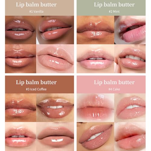 Butter Lip Balm 4-Pack, Hydrating Lip Tint, 0.5oz Each