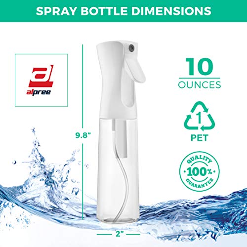 Alpree Clear 10.1oz Multi-Purpose Continuous Water Spray Bottle for Hair, Pets, Plants & Cleaning