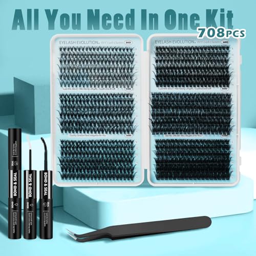 Madam Fifi Lash Clusters Kit 708pcs 8-16mm C Curl