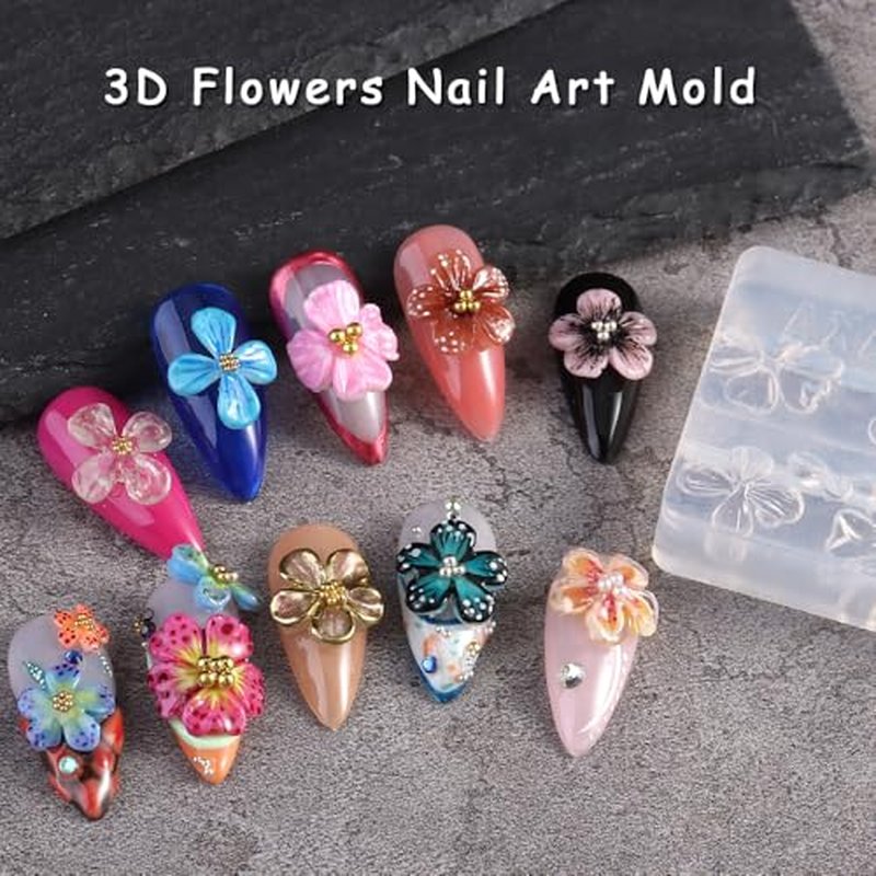 3D Flower Nail Art Silicone Mold Kit with Sculpture Pen
