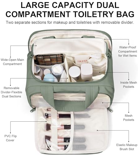 Bagstellar Large Quilted Makeup Bag - Travel Toiletry Organizer