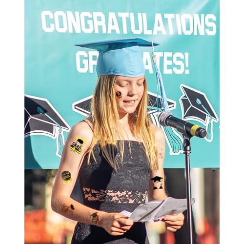8TH Grade Graduation Class of 2025 Temporary Tattoos,12 Sheets 108 Pieces Graduation Themed Tattoos Stickers Party Decoration Supplies Party favors for 8TH Grade Graduation