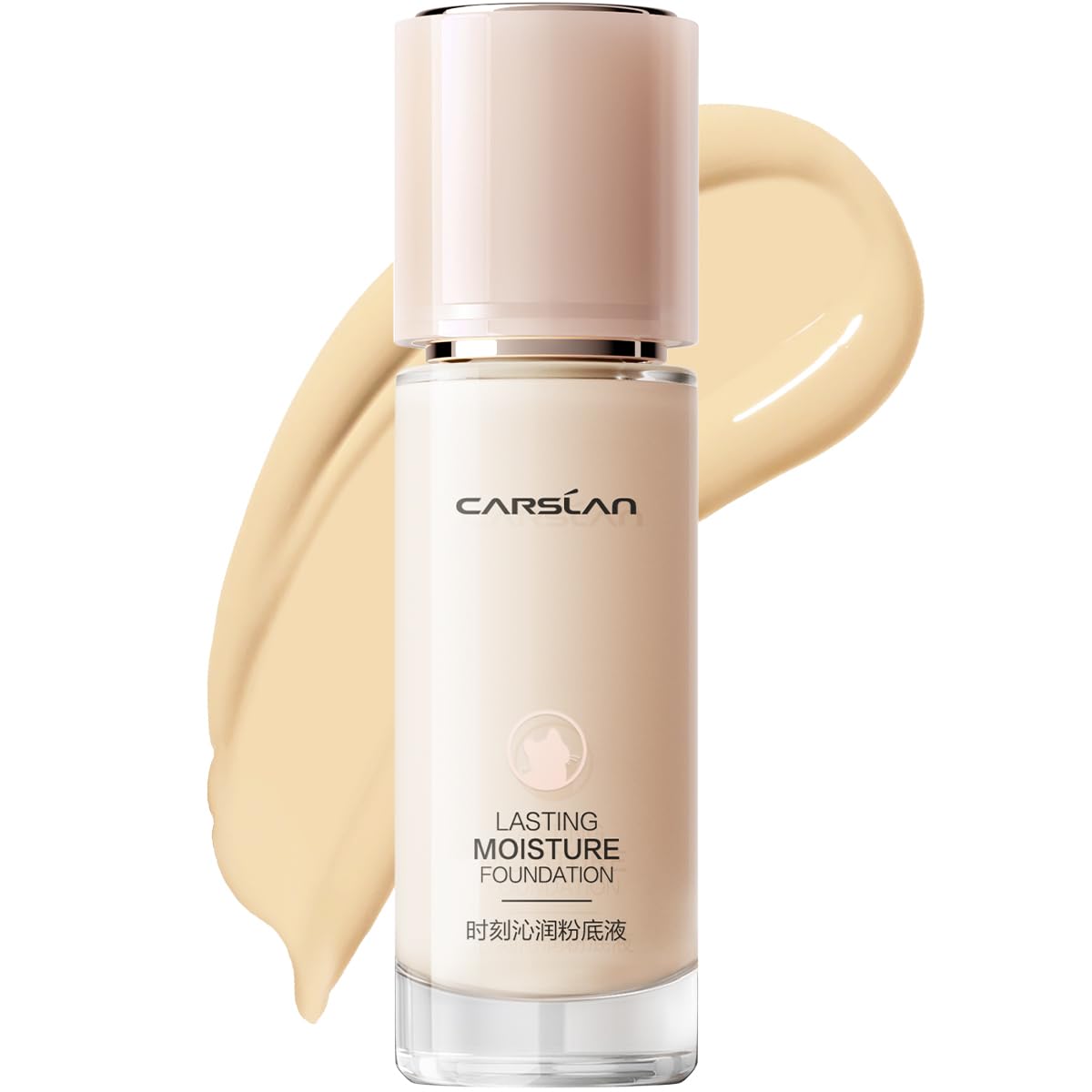 CARSLAN Lasting Cover Foundation, 24H Longlasting Full Coverage Matte Finish Face Makeup, Poreless, Lightweight, Waterproof, Oil Free Liquid Foundation, W02