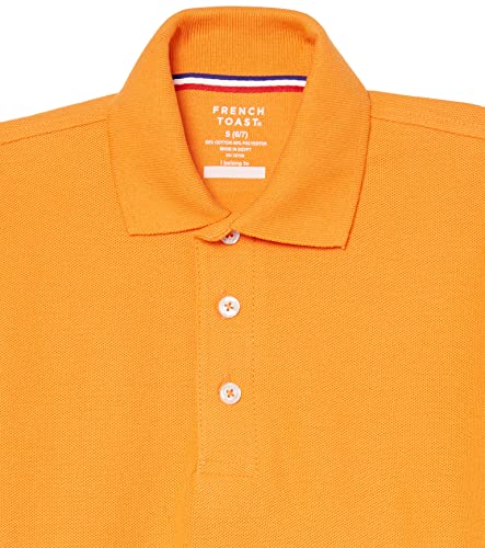 French Toast boys Short Sleeve Pique (Standard & Husky) Polo Shirt, Sun Orange, X-Small US