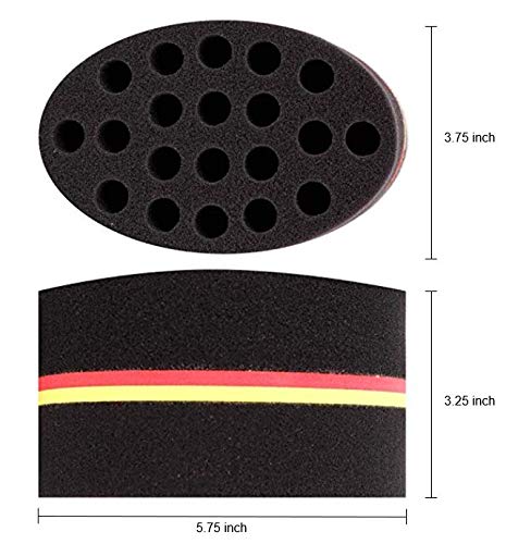 STUDIO LIMITED Barber Hair Brush Sponge, Barber Tool for Dreads Afro Locs Curl Coil Black (4 PACK)