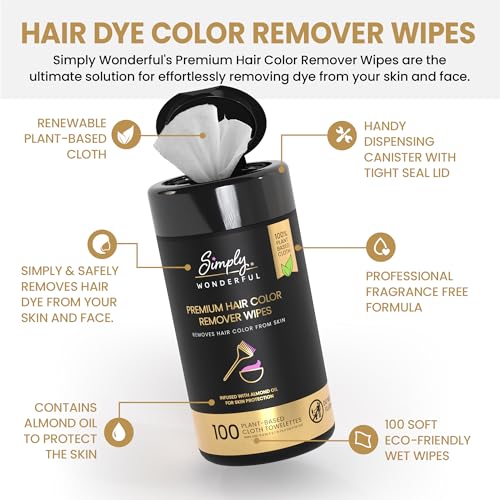 Hair Color Remover Wipes - 100 Count Plant-Based Cloth