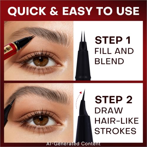 KIMUSE Waterproof Eyebrow Pen - 2-in-1 Dual-Ended Brow Tint