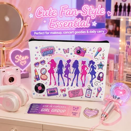 KATSEYE Pop Girl Group Cosmetic Pouch – Canvas Makeup Bag