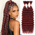 33 Boho Braiding Hair Deep Wave 26 Inch Reddish Brown