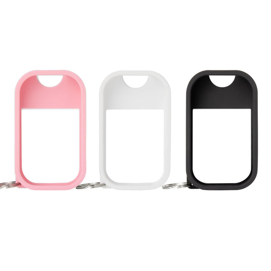 Touchland Hand Sanitizer Mist Case Trio Set (White, Pink, Black), Protective and Stylish Hand Sanitizer Spray Accessories, Silicone Cases with Keyring (Set of 3)